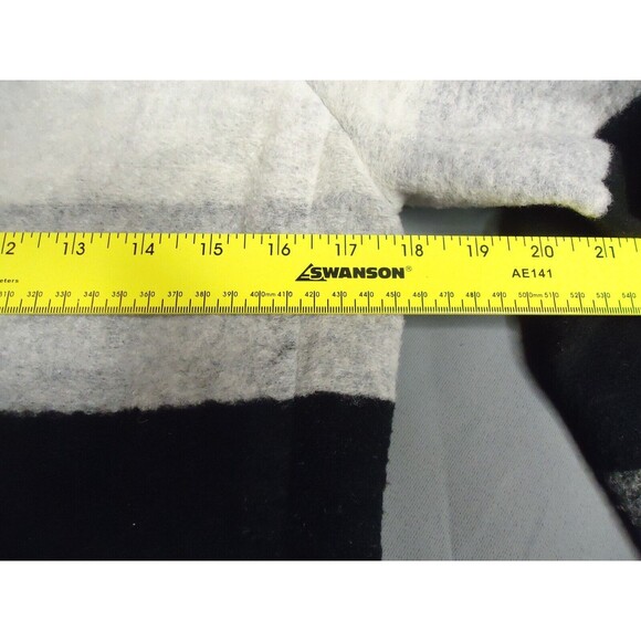 Talbots Color Block Wool Blend Longline Cardigan Coat Petite Black White Grey - Picture 6 of 9